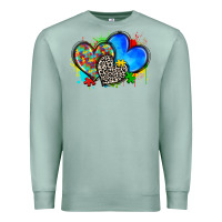 Seafoam autism hearts Premium Sweatshirt - Zillion Design Studio