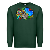 Sports Green autism hearts Premium Sweatshirt - Zillion Design Studio