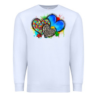 White autism hearts Premium Sweatshirt - Zillion Design Studio