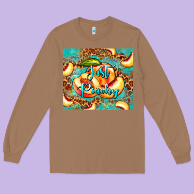 Just Peachy Peach Tumbler Long Sleeve Tee Designed By Barkaloodesign