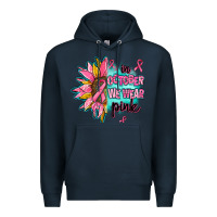 Navy sunflower in october we wear pink Premium Hoodie - AdoDesignShop