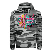 Slate Camo sunflower in october we wear pink Premium Hoodie - AdoDesignShop