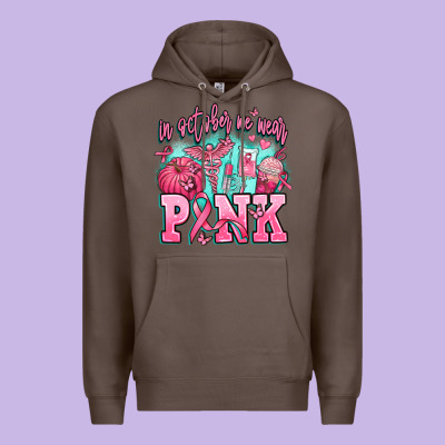 In October We Wear Pink Premium Hoodie Designed By Adodesignshop