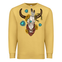 Antique Gold western cow skull Premium Sweatshirt - texasbilliewilder