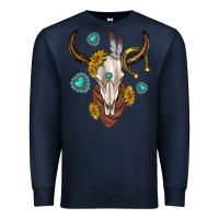 Navy western cow skull Premium Sweatshirt - texasbilliewilder
