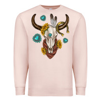 Pale Pink western cow skull Premium Sweatshirt - texasbilliewilder