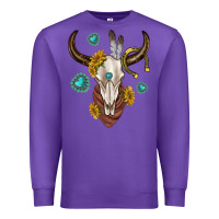 Purple western cow skull Premium Sweatshirt - texasbilliewilder