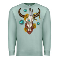 Seafoam western cow skull Premium Sweatshirt - texasbilliewilder