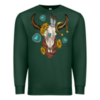 Sports Green western cow skull Premium Sweatshirt - texasbilliewilder