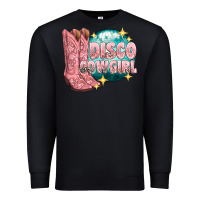 Black western disco cowgirl Premium Sweatshirt - texasbilliewilder