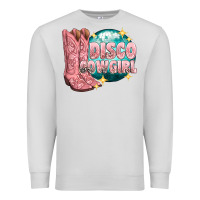 Dove Grey western disco cowgirl Premium Sweatshirt - texasbilliewilder