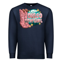 Navy western disco cowgirl Premium Sweatshirt - texasbilliewilder