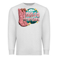 Oatmeal Heather western disco cowgirl Premium Sweatshirt - texasbilliewilder