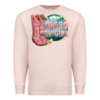 Pale Pink western disco cowgirl Premium Sweatshirt - texasbilliewilder
