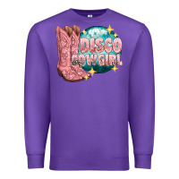 Purple western disco cowgirl Premium Sweatshirt - texasbilliewilder