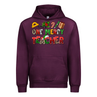 Mauve Wine one merry teacher Urban Hoodie - AdoDesignShop