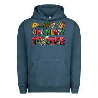 Pigment Midnight Navy one merry teacher Urban Hoodie - AdoDesignShop