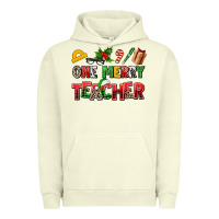 Pigment Pistachio one merry teacher Urban Hoodie - AdoDesignShop