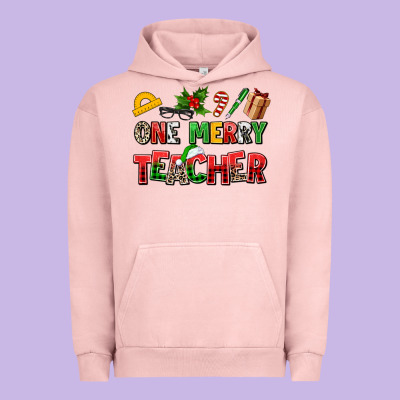 One Merry Teacher Urban Hoodie Designed By Adodesignshop