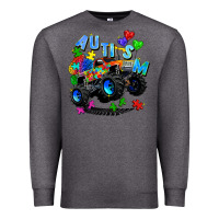 Charcoal Heather monster truck autism Premium Sweatshirt - Zillion Design Studio