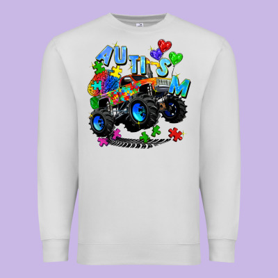 Monster Truck Autism Premium Sweatshirt Designed By Zillion Design Studio