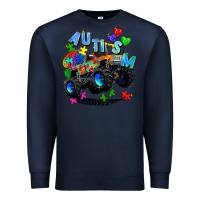 Navy monster truck autism Premium Sweatshirt - Zillion Design Studio