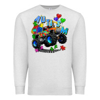 Oatmeal Heather monster truck autism Premium Sweatshirt - Zillion Design Studio