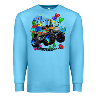Ocean Blue monster truck autism Premium Sweatshirt - Zillion Design Studio