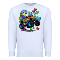 White monster truck autism Premium Sweatshirt - Zillion Design Studio