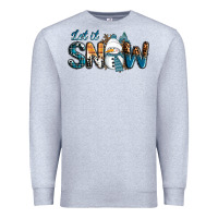 Heather Grey Let It Snow Snowman Premium Sweatshirt - RanaPortraitStore