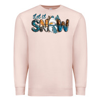 Pale Pink Let It Snow Snowman Premium Sweatshirt - RanaPortraitStore