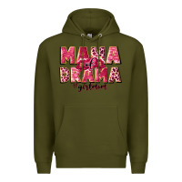 Army Green mama of drama girl mom Premium Hoodie - JahusDesignShop
