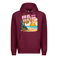 Burgundy here comes the sun Premium Hoodie - JahusDesignShop