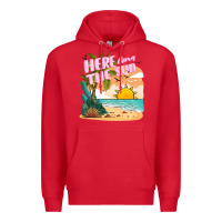 Red here comes the sun Premium Hoodie - JahusDesignShop