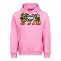 Fuchsia Pink peace love san judas Urban Hoodie - JahusDesignShop