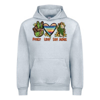 Heather Grey peace love san judas Urban Hoodie - JahusDesignShop