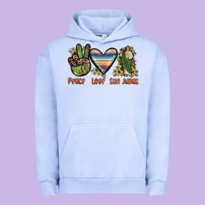 Peace Love San Judas Urban Hoodie Designed By Jahusdesignshop