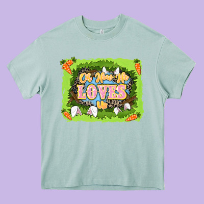 Oh How He Loves Us Easter Day Heavy Core Tee Designed By Lillyallendesigns