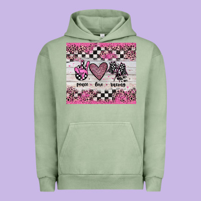Peace Love Racing Urban Hoodie Designed By Jahusdesignshop
