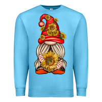 Ocean Blue western gnome with sunflowers Premium Sweatshirt - texasbilliewilder