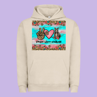 Peace Love Pitbull Urban Hoodie Designed By Jahusdesignshop