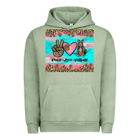 Pigment Oil Green peace love pitbull Urban Hoodie - JahusDesignShop
