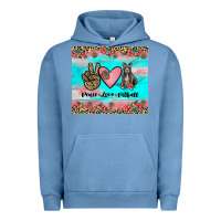 Pigment Pebble Blue peace love pitbull Urban Hoodie - JahusDesignShop