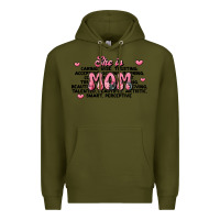 Army Green she is mom compliment words Premium Hoodie - JahusDesignShop