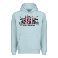 Blue Mist she is mom compliment words Premium Hoodie - JahusDesignShop