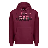 Burgundy she is mom compliment words Premium Hoodie - JahusDesignShop