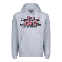 Heather Grey she is mom compliment words Premium Hoodie - JahusDesignShop