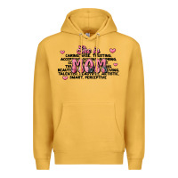 Mustard she is mom compliment words Premium Hoodie - JahusDesignShop