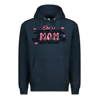 Navy she is mom compliment words Premium Hoodie - JahusDesignShop
