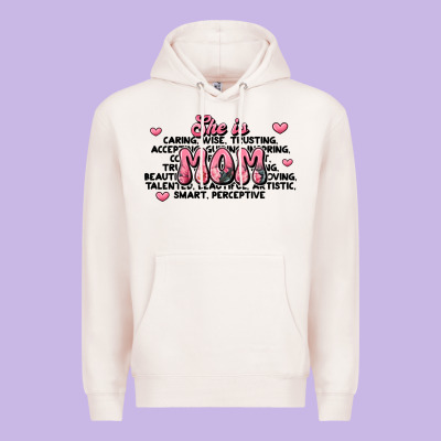 She Is Mom Compliment Words Premium Hoodie Designed By Jahusdesignshop